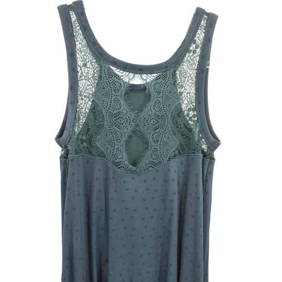 Free People Make It Count Jade Green Dot Lace Drop Waist Sleeveless Dress XS - Picture 6 of 9